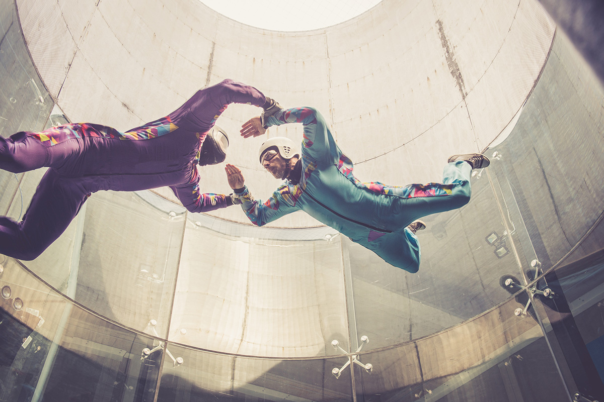 Indoor sky diving